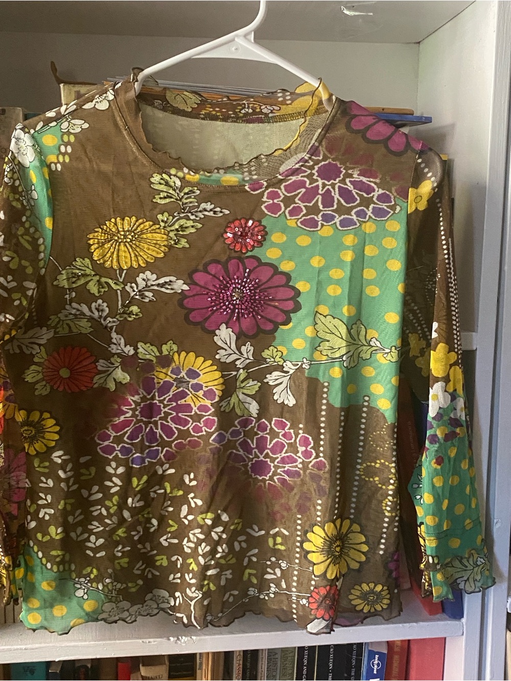 Y2K vintage top.  Fully mesh with some beads designs.